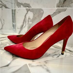 Tory Burch Red Suede Heels, Size 8.5